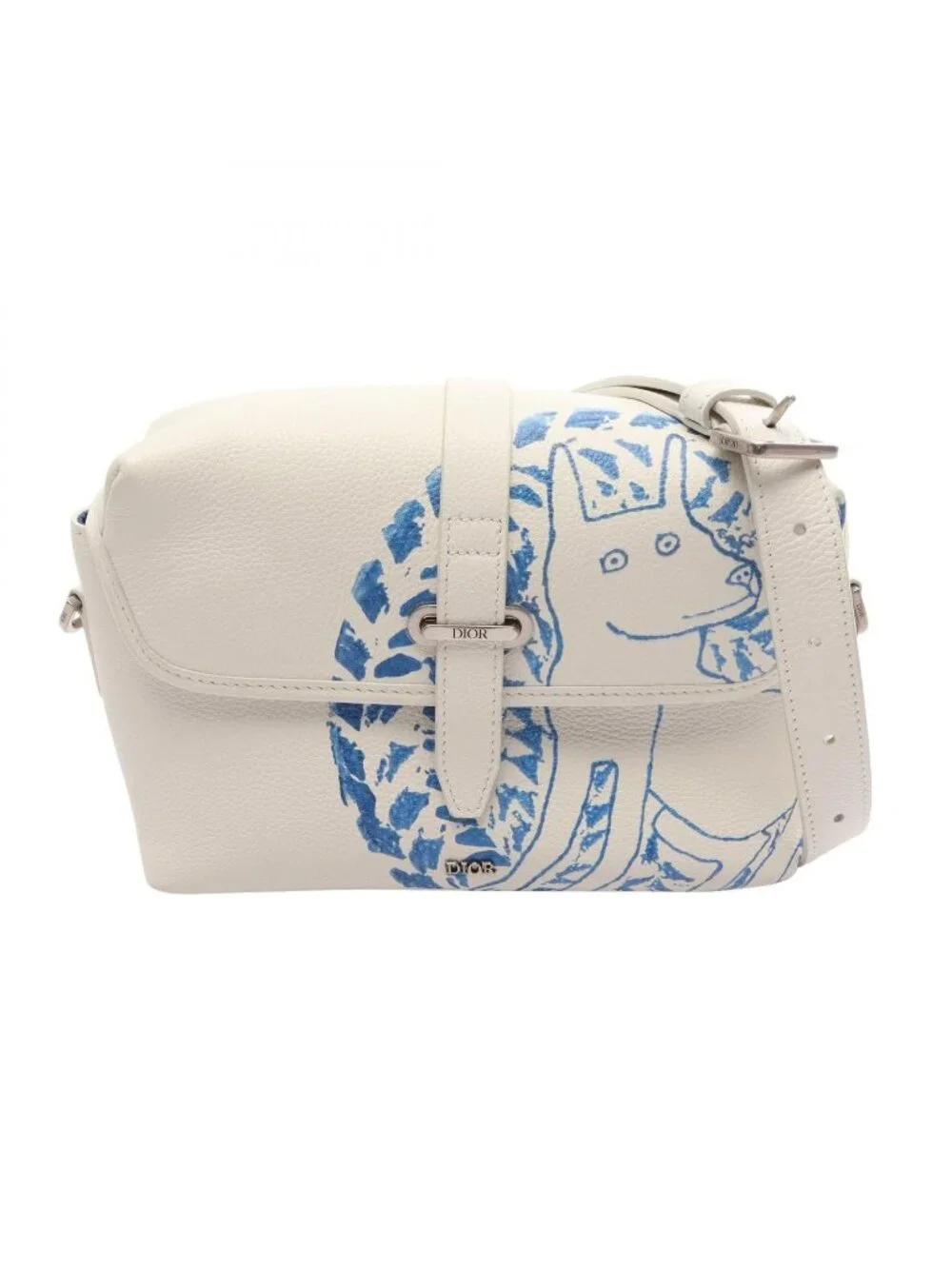 Dior Shoulder Bag Hilton Nel White Leather